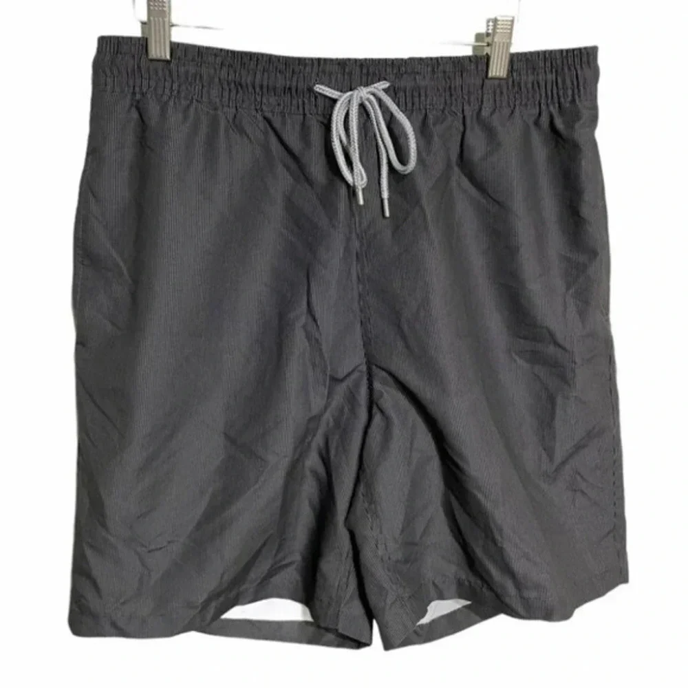 Kirkland M gray/black pinstripe‎ swim trunks